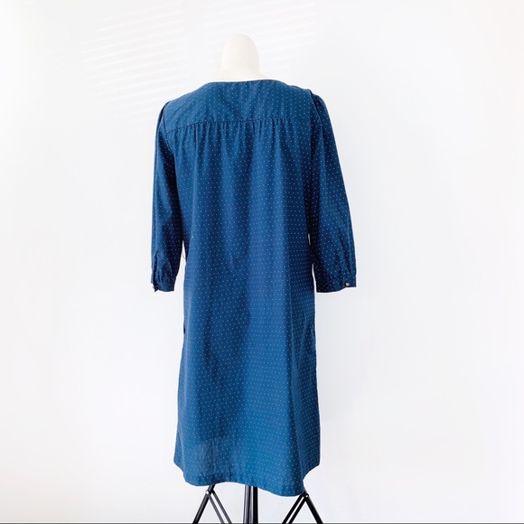 A.P.C Polka Dot Cotton Dress 3/4 Sleeve Size Large - Picture 3 of 7